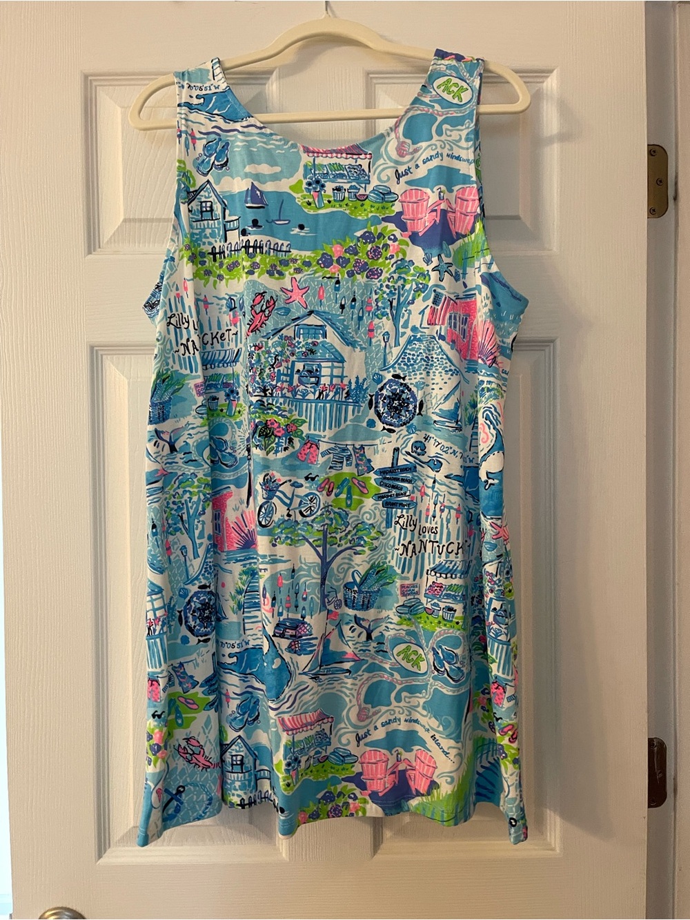 Lilly Pulitzer Blue Printed Sleeveless Dress - Picture 4 of 7